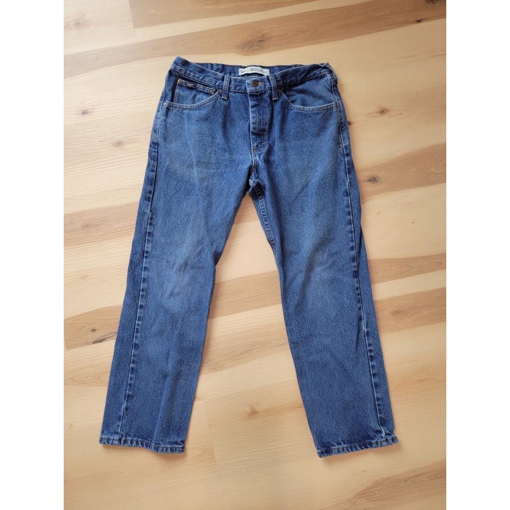 Lee Regular Fit Straight Leg Jeans Men's 34x29 Medium Wash 90s Dad Jeans